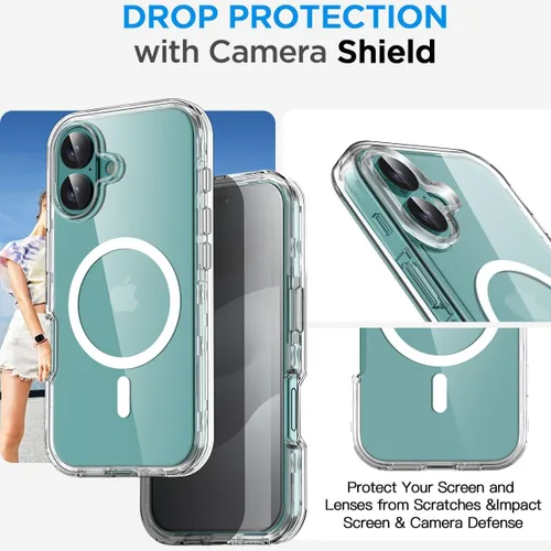 Vista 2 de AICase Funda transparente para iPhone 17 [compatible con MagSafe] resistente protección contra caídas, cuerpo completo, a prueba de golpes, a prueba