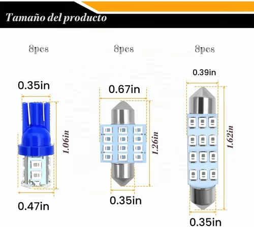 Vista 2 de YOGEIER Bombilla LED para Automóvil, Juego Combinado de LED para Automóvil de 24 Juegos, Utilizado para Luces Interiores de Automóvil, Luces