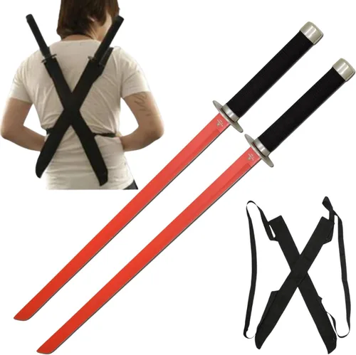 Vista 4 de Snake Eye Tactical Espada Ninja Doble Gemela con Funda Doble para Hombro Cada Cuchilla