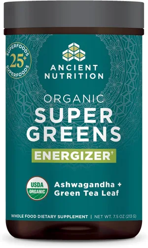Vista 11 de Ancient Nutrition Supergreens Alkalize & Detox - Polvo de superalimento orgánico hecho de frutas reales, verduras y hierbas, para apoyo digestivo