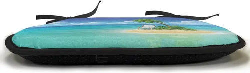 Vista 2 de Lunarable Cojín para silla costera, diván del desierto, descanso solitario, vacaciones, tropical, resort playa, ocio, asiento acolchado para cocina