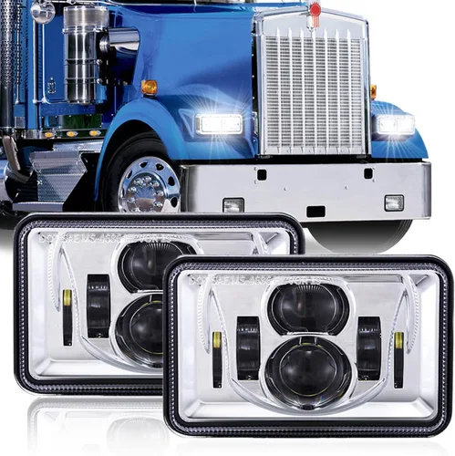 Vista 13 de Z-OFFROAD 2 unids 60W 4x6 LED Faros DOT Aprobado H4656 H4651 H4652 H4666 H6545 Faro rectangular de haz sellado para Freightliner KW Peterbilt