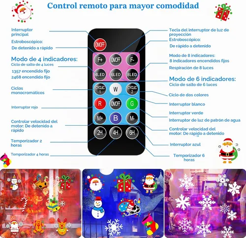 Vista 8 de 2025 Mejora de Luces de Proyector de Halloween y Navidad, COOLWUFAN Luces de Proyector para Interiores y Exteriores con Control Remoto y 20 Efectos