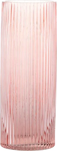 Vista 19 de Jarrón de vidrio ámbar, florero de cristal, jarrón de vidrio acanalado, moderno jarrón para flores, jarrón alto de vidrio para sala de estar, mesa