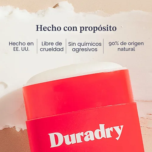 Vista 8 de Duradry Desodorante antitranspirante de fuerza clínica para mujeres y hombres, fórmula limpia con ingredientes naturales, protección contra olores