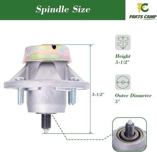 Vista 3 de Parts Camp Paquete de 3 montajes de husillo de plataforma de cortacésped AM144377 para John Deere X500 X300 Z425 LT133, reemplazo AM135349 AM131680