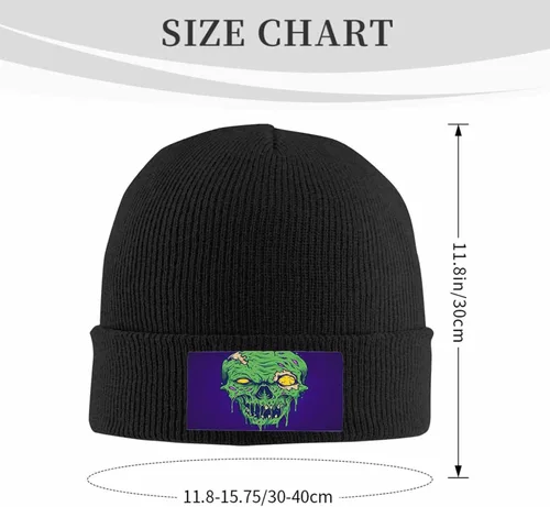 Vista 3 de Warm Winter Hat and Stylish Black Knitted Beanie for Men and Women, Egg Chicken Elegant Minimalist Beanies Cap