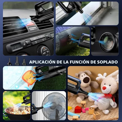 Vista 5 de MONOZEL Aspiradora de Coche Portátil Inalámbrica, 18000Pa 2 en 1 Aspiradora y Soplador de Aire, Motor sin Escobillas de 130W Aspiradora de Mano