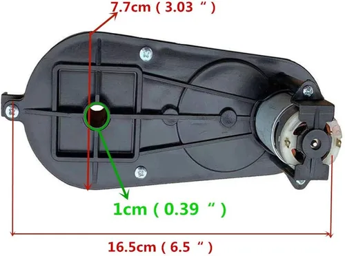 Vista 3 de Caja de cambios 12V390 20000RPM con motor de CC, motor RS390 de 12 V con caja de engranajes para niños, accesorios de paseo eléctrico para niños