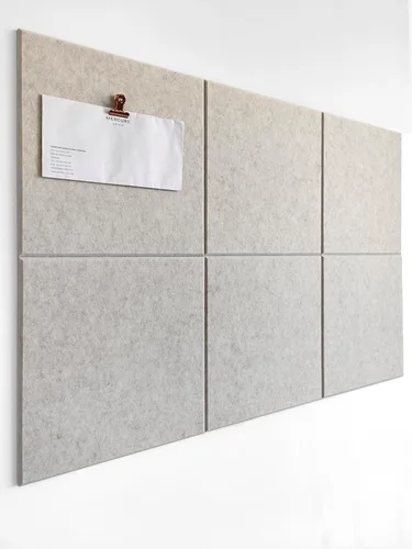 Vista 13 de Tabla de corcho alternativa de 24 x 36 pulgadas, paquete de 6 azulejos de pared de fieltro con pestañas adhesivas extraíbles seguras, tableros
