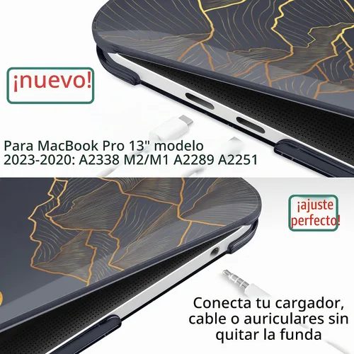 Vista 2 de DONGKE - Funda para MacBook Pro de 13 pulgadas M2 M1 2026-2020 Abstracto Montaña X692
