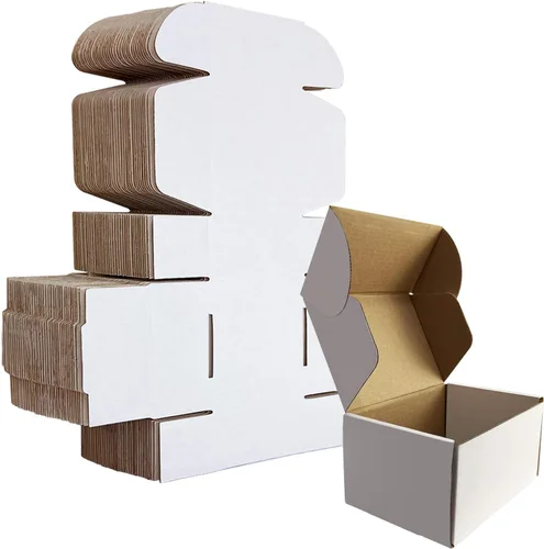 Vista 15 de HORLIMER Paquete de 40 cajas de envío de 5 x 5 x 5, caja de cartón corrugado blanco para correo, embalaje, pequeñas empresas