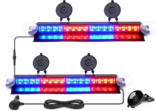 Vista 8 de Xprite Luces Estroboscópicas de Emergencia Ámbar para Tablero, Luz Intermitente Interior del Parabrisas con Ventosas para Camiones de Construcción