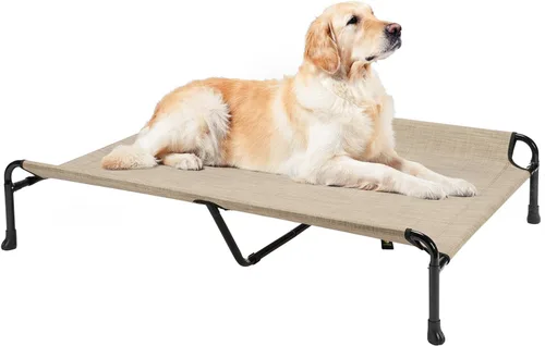 Vista 7 de Veehoo Cama elevada para perros, catres elevados para perros grandes, cama impermeable para perros al aire libre, hamaca para mascotas