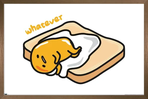 Vista 16 de Trends International Gudetama - Póster de pared Whatever (22.4 pulgadas de largo x 14.7 pulgadas), versión enmarcada en madera de granero Versión