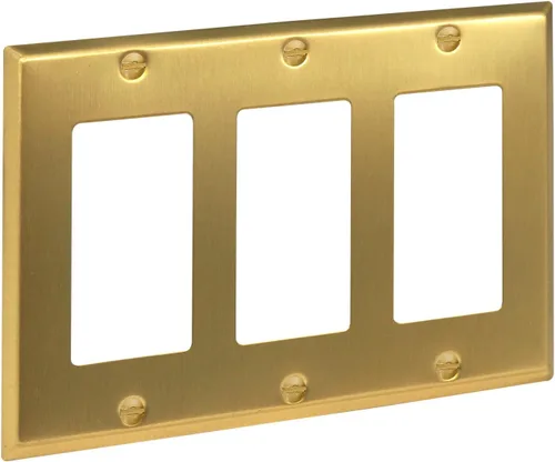 Vista 36 de Rio Salto Placa de pared de metal dorado en latón Placa de salida en blanco Cubierta para tomas de corriente no utilizadas Interruptor de pared de 1