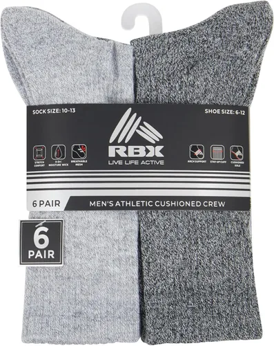 Vista 5 de RBX Active Athletic X-Dri - Calcetines deportivos de secado rápido para hombre, paquete de 6