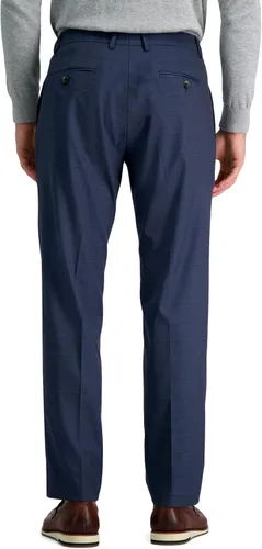 Vista 3 de Haggar Pantalón separado de traje de ajuste a medida elástico prémium para hombre, Azul Heather - Pantalón