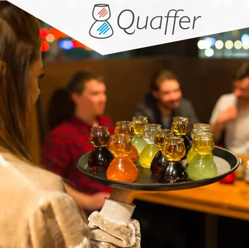Vista 3 de QUAFFER Vaso de chupito personalizado con texto personalizado, vasos de chupito grabados con láser de doble burbuja – Jigger de chupito