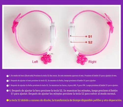 Vista 4 de Reloj para niños con forma de flor para niña, reloj digital de dibujos animados novedosos 1144