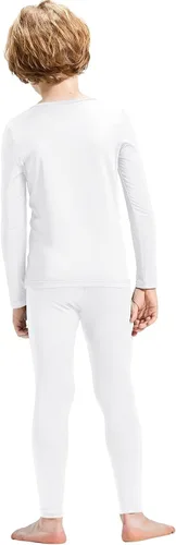 Vista 2 de MRIGNT Ropa interior térmica para niños, conjunto de pantalones largos térmicos con camisa y pantalones