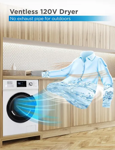 Vista 4 de BLACK+DECKER Washer and Dryer Combo, 2.7 Cu. Ft. Capacity, BCW27MW, White