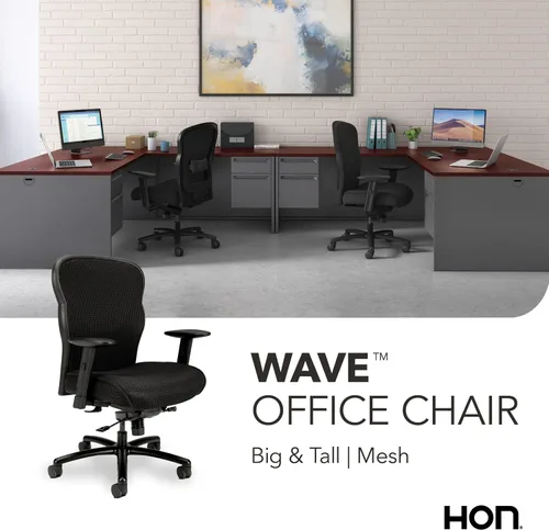 Vista 6 de HON Wave Silla de oficina ergonómica grande y alta, silla de escritorio Negro