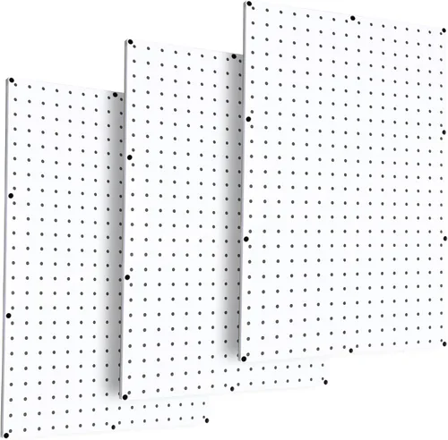 Vista 9 de WallPeg Kit de tablero de clavijas de plástico de 24 x 24 pulgadas (2, blanco)