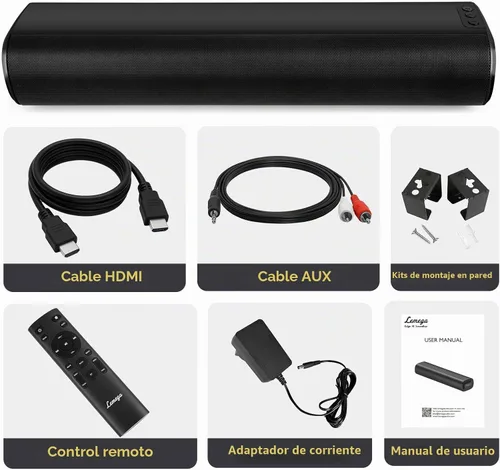 Vista 6 de LEMEGA Barra de sonido Edge X 2.0 para TV, HDMI ARC, sonido de 50 W