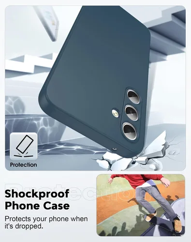 Vista 6 de LeYi Funda para Galaxy A35-5G: con protector de pantalla de vidrio templado, funda delgada y antiarañazos para Galaxy A35 5G, funda de silicona