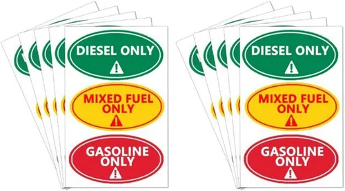 Vista 5 de Adhesivos para diésel solamente, combustible mixto, solo gasolina, autoadhesivas, ovaladas, impermeables, para aceite, 4 x 2 pulgadas, 36