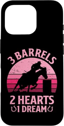 Vista 20 de iPhone 16 3 Barrels 2 Hearts 1 Dream Barrel Racer Barrel Racing Rodeo Case