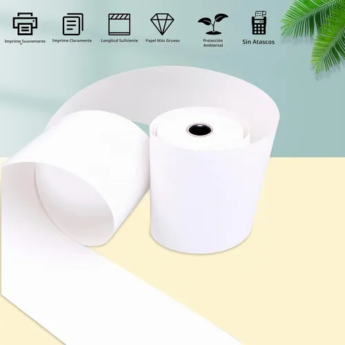 Vista 3 de Jayard Rollos de papel térmico de 2-1/4 pulgadas x 85 pies para tarjetas de crédito, rollos de papel térmico de 2.25 x 85 pies, rollos de caja