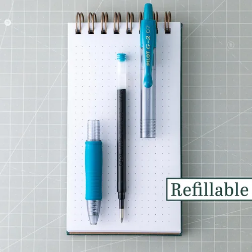 Vista 2 de Pilot G2 Premium - Bolígrafos de gel de bola rodante recargables y retráctiles, punta fina de 0.028 in, color verde azulado, paquete de 6