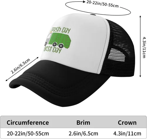 Vista 3 de Gorra de malla para niños con texto en inglés "I Love Garbage Trucker", regalo de cumpleaños