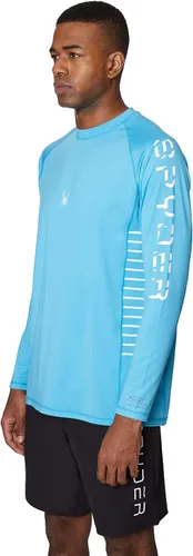 Vista 2 de Spyder Camiseta de manga larga con rayas laterales sólidas estándar para hombre