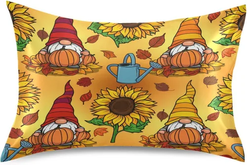 Vista 8 de Nander Funda de almohada de satén estándar de Pascua, huevos coloridos y orejas de conejo, funda de almohada para el hogar, funda de almohada suave