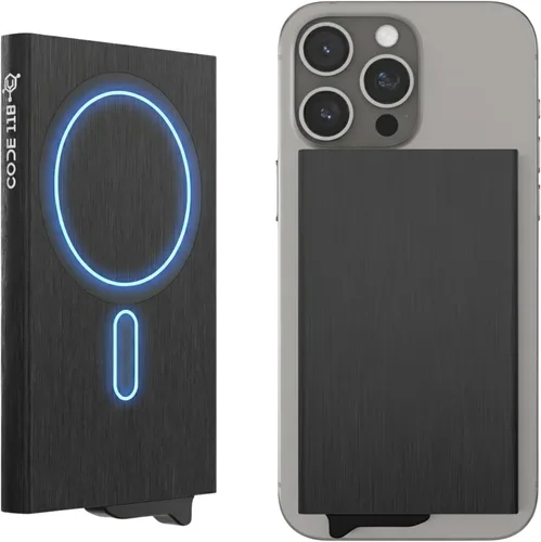 Vista 8 de CODE 118 Billetera – Billetera inteligente automática premium, bloqueo RFID, billetera de metal minimalista emergente para hombres, aluminio de 24K