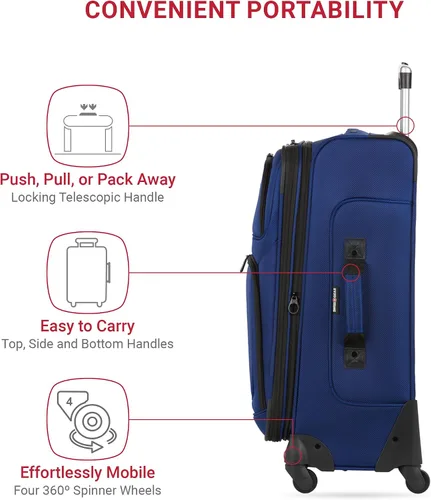Vista 63 de SwissGear - Equipaje suave expandible Sion con ruedas, Negro