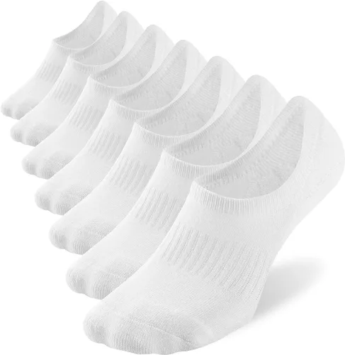 Vista 10 de WANDER No Show Socks Mens 7 Pair Thin Non Slip Invisible Cotton Durable Sox 7 gris oscuro.