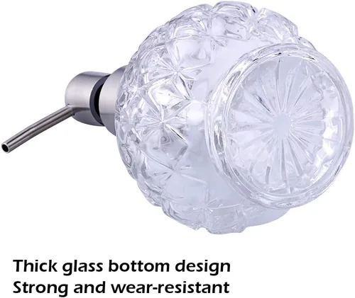 Vista 4 de YunNasi - Dispensador de jabón con bomba, diseño de cristal transparente, vintage y elegante, dispensador de jabón líquido recargable para encimera