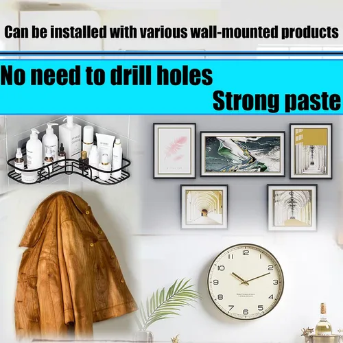 Vista 5 de Ganchos de pared sin clavos, 30 ganchos adhesivos de pared para colgar con impermeable y resistente al aceite, carga máxima de 4 libras