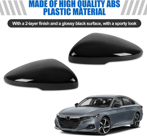 Vista 4 de 1 par de cubiertas para espejos laterales negros Compatible con Honda Accord 2018 2019 2020 2021 2022 Honda Accord Touring y Touring Hybrid