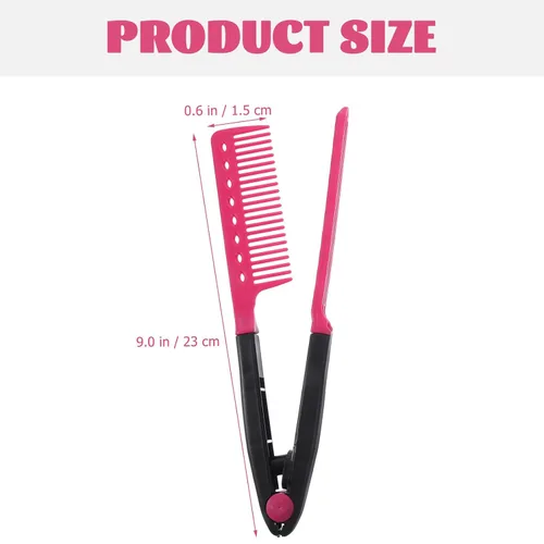 Vista 7 de FOMIYES Peine alisador de peluquería plegable, peine alisador de cabello en forma de V, plancha plana multifuncional para uso en salón y hogar, 9.05