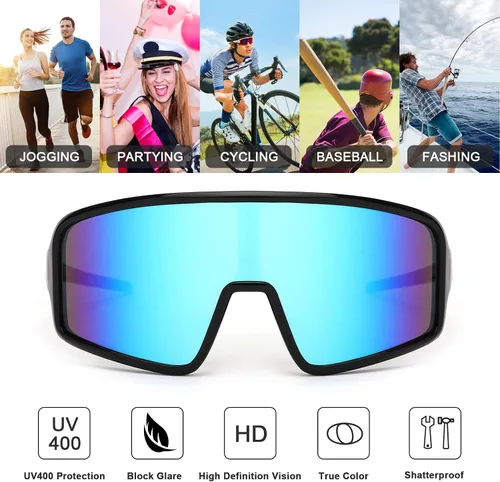 Vista 4 de Karsaer Vision - Gafas de sol deportivas para ciclismo, béisbol, softbol, unisex, para adultos, jóvenes, niños y niñas, 8-16