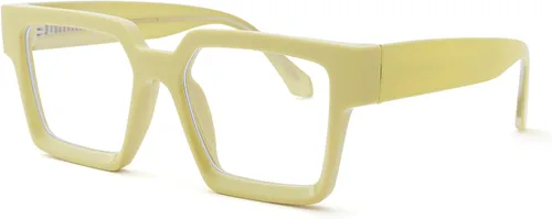 Vista 7 de Pro Acme Gafas cuadradas de gran tamaño con luz azul para hombres y mujeres, a la moda, rectangulares, con marco grueso, UV400, gafas falsas