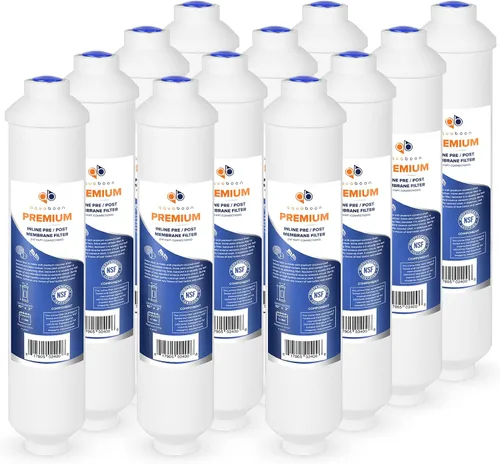 Vista 25 de Aquaboon Filtro de agua de carbón activado T33 - Filtro de agua en línea para refrigerador se adapta a línea de agua de 1/4 - Filtro para máquina