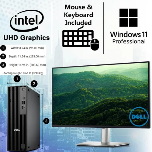 Vista 5 de Dell Escritorio Pro Slim QCS1250 SFF, nueva versión OptiPlex, 14ª generación i9-14900K (24 núcleos, hasta 6.0 GHz), 64 GB DDR5 RAM, 4 TB PCIe SSD
