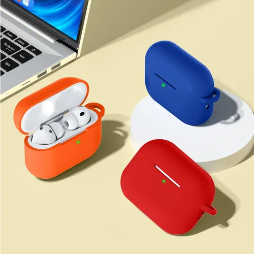 Vista 6 de Lerobo - Funda protectora completa de silicona suave para AirPods Pro 3 Rojo