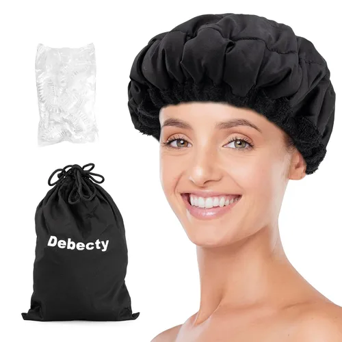 Vista 7 de Gorro térmico para microondas de acondicionamiento profundo para peinar y tratar el cabello al vapor, terapia de cuidado del cabello (morado)